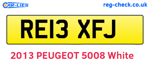 RE13XFJ are the vehicle registration plates.