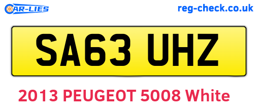 SA63UHZ are the vehicle registration plates.