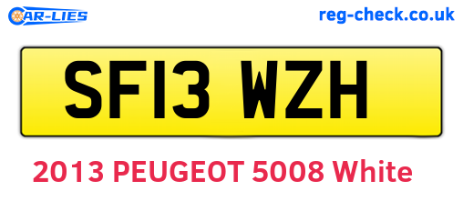 SF13WZH are the vehicle registration plates.