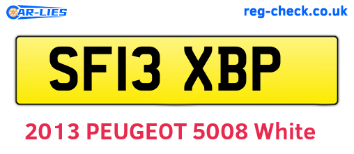 SF13XBP are the vehicle registration plates.