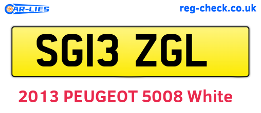 SG13ZGL are the vehicle registration plates.