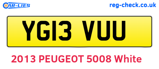 YG13VUU are the vehicle registration plates.