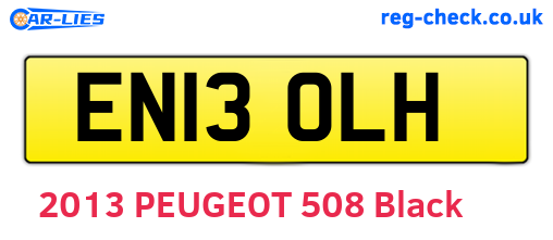 EN13OLH are the vehicle registration plates.