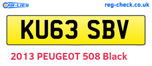 KU63SBV are the vehicle registration plates.