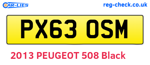 PX63OSM are the vehicle registration plates.