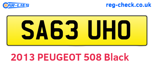 SA63UHO are the vehicle registration plates.