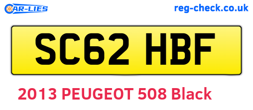 SC62HBF are the vehicle registration plates.