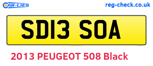 SD13SOA are the vehicle registration plates.