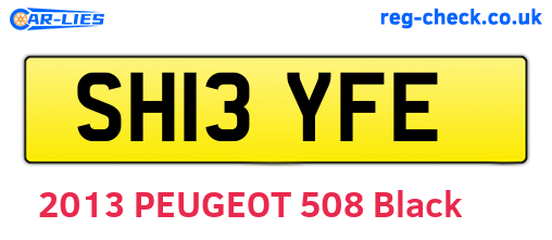 SH13YFE are the vehicle registration plates.