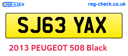 SJ63YAX are the vehicle registration plates.