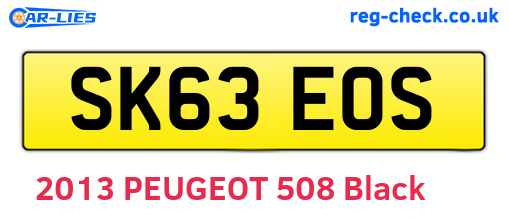 SK63EOS are the vehicle registration plates.