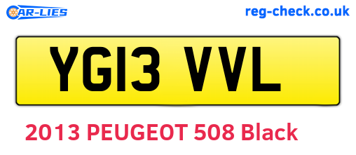 YG13VVL are the vehicle registration plates.