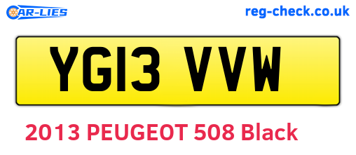 YG13VVW are the vehicle registration plates.