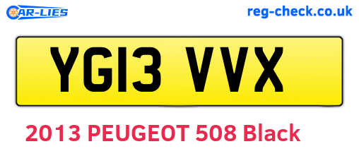 YG13VVX are the vehicle registration plates.