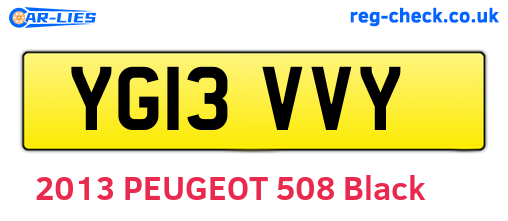 YG13VVY are the vehicle registration plates.