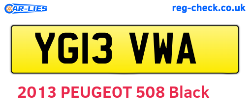 YG13VWA are the vehicle registration plates.