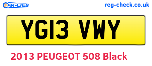 YG13VWY are the vehicle registration plates.