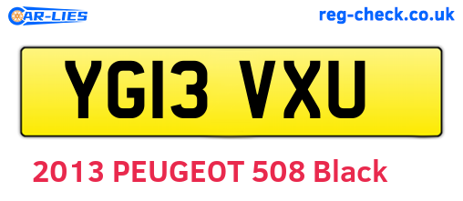 YG13VXU are the vehicle registration plates.