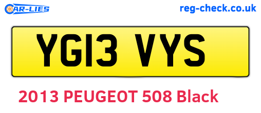 YG13VYS are the vehicle registration plates.