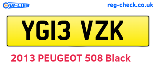 YG13VZK are the vehicle registration plates.