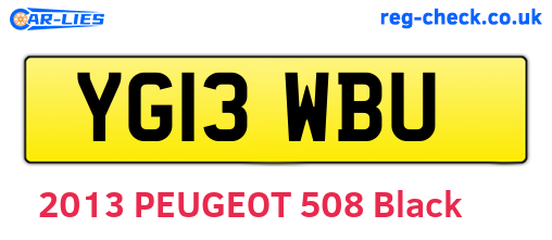 YG13WBU are the vehicle registration plates.
