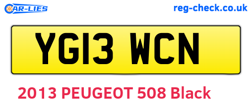 YG13WCN are the vehicle registration plates.