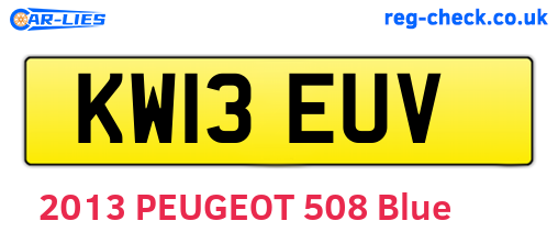 KW13EUV are the vehicle registration plates.