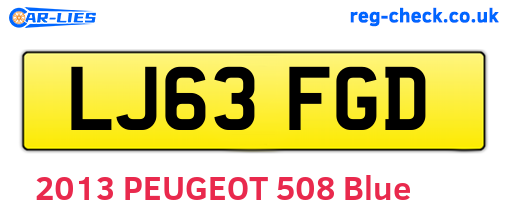 LJ63FGD are the vehicle registration plates.