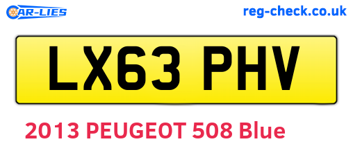 LX63PHV are the vehicle registration plates.
