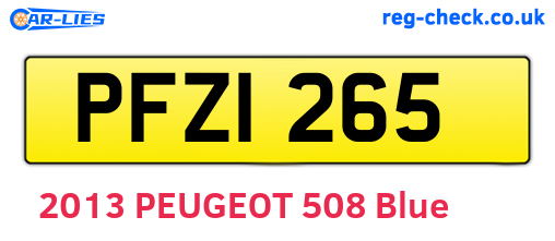 PFZ1265 are the vehicle registration plates.