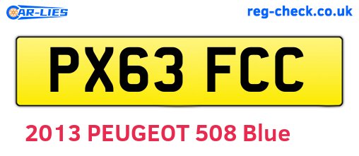 PX63FCC are the vehicle registration plates.