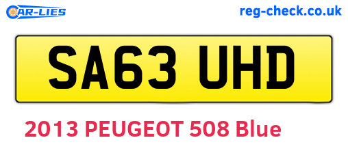 SA63UHD are the vehicle registration plates.