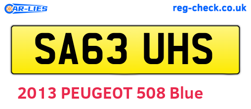 SA63UHS are the vehicle registration plates.