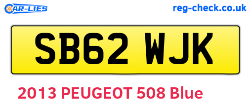 SB62WJK are the vehicle registration plates.