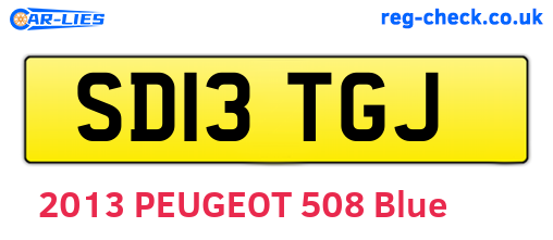 SD13TGJ are the vehicle registration plates.