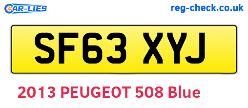 SF63XYJ are the vehicle registration plates.