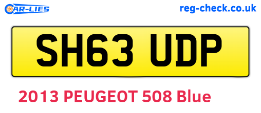 SH63UDP are the vehicle registration plates.