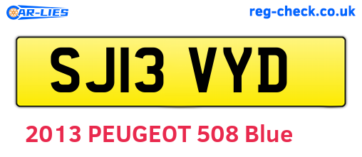 SJ13VYD are the vehicle registration plates.