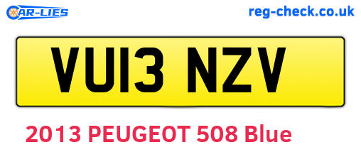 VU13NZV are the vehicle registration plates.