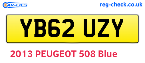 YB62UZY are the vehicle registration plates.