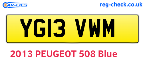 YG13VWM are the vehicle registration plates.
