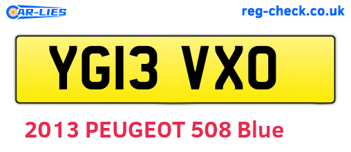 YG13VXO are the vehicle registration plates.