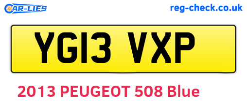YG13VXP are the vehicle registration plates.