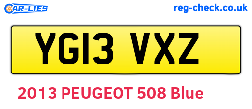 YG13VXZ are the vehicle registration plates.