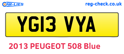 YG13VYA are the vehicle registration plates.