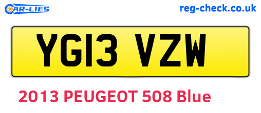 YG13VZW are the vehicle registration plates.