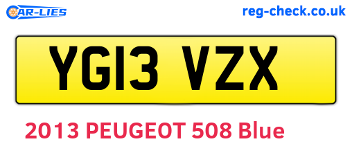 YG13VZX are the vehicle registration plates.