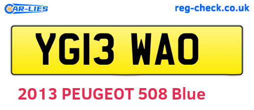 YG13WAO are the vehicle registration plates.