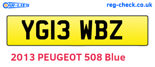 YG13WBZ are the vehicle registration plates.