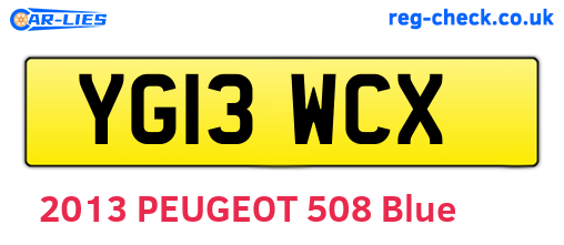 YG13WCX are the vehicle registration plates.